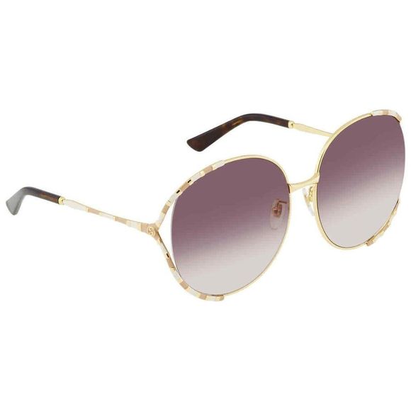 NEW Gucci Brown and Gold Round Women's Sunglasses - Picture 1 of 4
